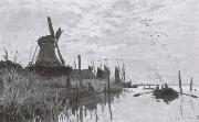 Windmills near Zaandam, Claude Monet